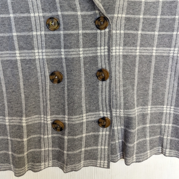 MARLED gray plaid cardigan sweater vest - Picture 2 of 10